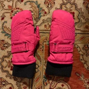 L.L. Bean lined pink waterproof mittens XS kids